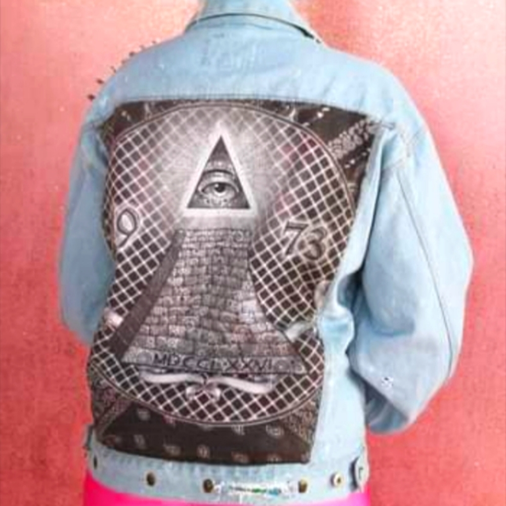 SOLD! LGBT illuminati denim custom jacket! Drops April 6th - Picture 1 of 16